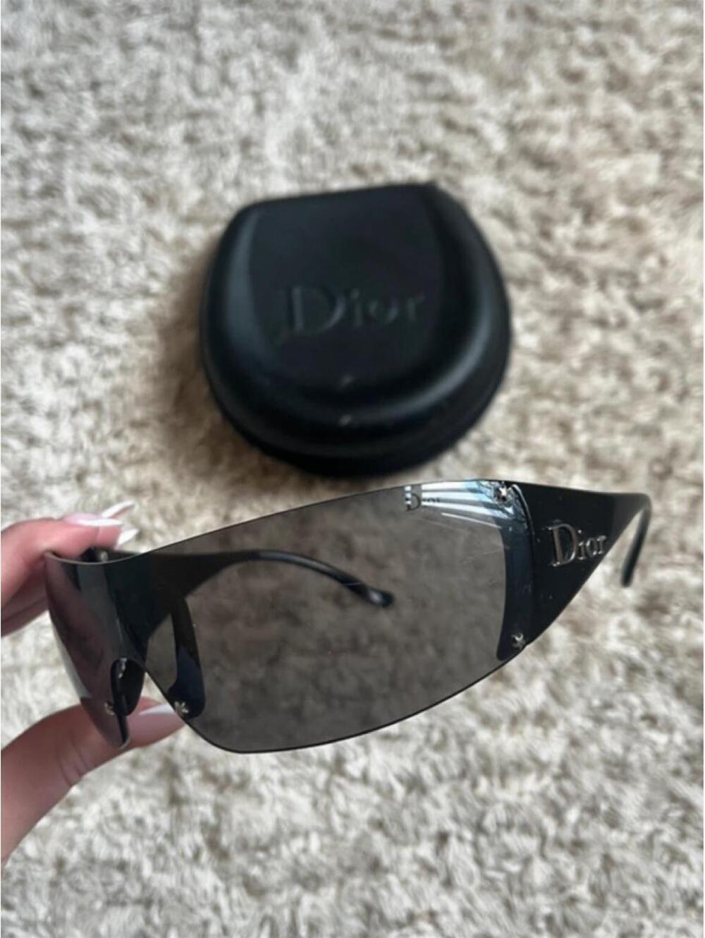 Dior Women's Black and Silver Sunglass